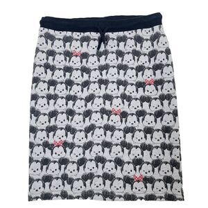 NWOT Disneyland Paris Skirt L Black Gray Jersey Knit‎ Mickey Minnie Tsum Tsum